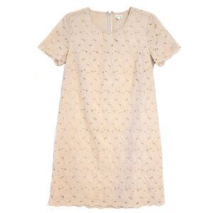 Garnet Hill Organic Cotton Eyelet Floral Shift Dress